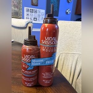 (1) Vintage Combo Pack1985 Vidal Sassoon Styling Mousse Light Control Formula.